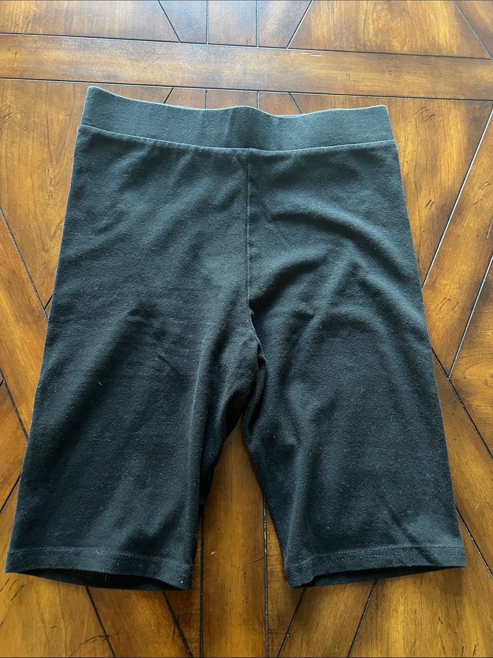 H&M Black Ribbed High-Waist Bike Shorts
